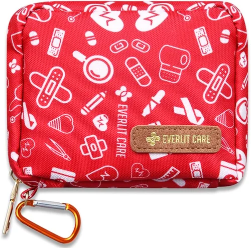EVERLIT - Mini paquete de rescate | 105 artículos esenciales médicos organizados en bolsa de almacenamiento portátil | Kit de primeros auxilios para