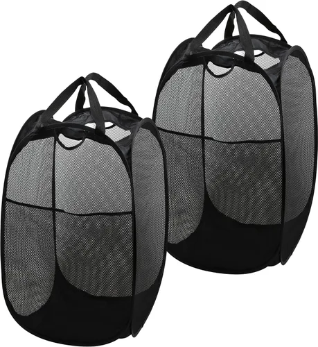 Miniatura 2 de Simple Houseware Mesh Pop-Up - Cesta de lavandería. Negro