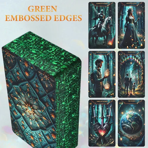 Miniatura 3 de Juego de cartas de tarot con libro guía para principiantes, juego de tarot único original y bonito Oracle con guía de tamaño estándar, 78 cartas