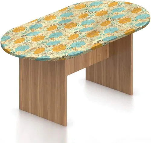 Miniatura 11 de XISUNYA Mantel ajustable ovalado de poliéster con bordes elásticos florales, ramas de pétalos de primavera, estampado de botánica japonesa, se Gris