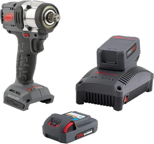 Ingersoll Rand W3151-K22 20V 1/2" Llave de impacto inalámbrica Kit de 2 baterías, par medio, compacto, empuñadura de pistola