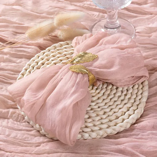 Miniatura 2 de Socomi Servilletas de Gasa Rosa para Otoño y Acción de Gracias, Tela de Queso, Conjunto de 10 Servilletas Lavables de Boho para Cena, Ideales