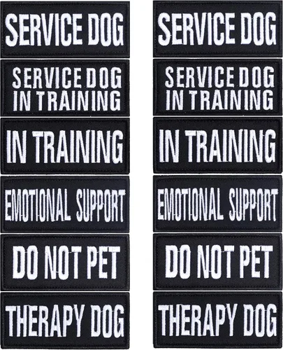 Pistha 12 Piezas de Parches Tácticos Removibles para Arnés de Perro de Servicio, Chaleco para Perro de Servicio, Parches "Do Not Pet" para Perros en