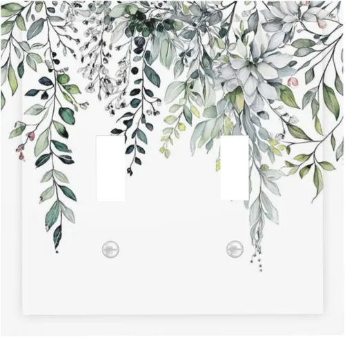 Miniatura 47 de Cubierta decorativa para interruptor de luz, diseño de pájaros y flores florales en blanco y negro, 2 bandas, cubierta decorativa para pared, placa