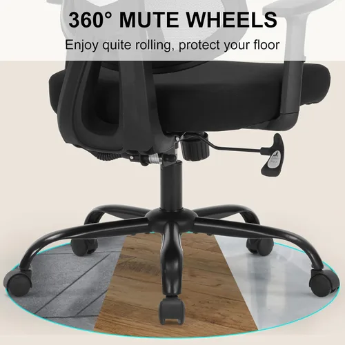 Miniatura 7 de Silla de oficina ergonómica, silla de escritorio ejecutiva de malla con respaldo alto con altura ajustable y reposabrazos ajustables, soporte