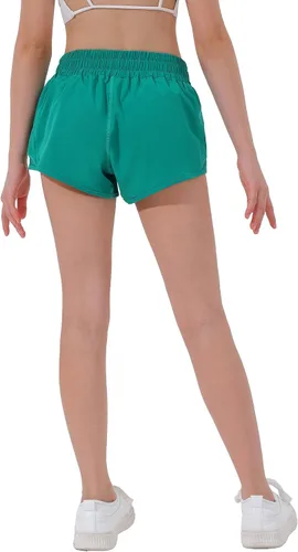 Miniatura 3 de Aurefin Pantalones cortos deportivos para niñas, pantalones cortos ligeros para correr para adolescentes, niñas, pantalones cortos deportivos