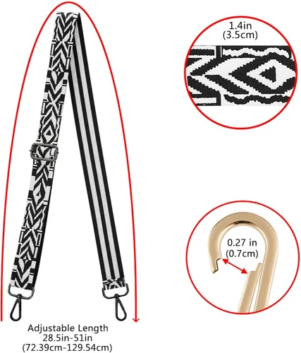 Miniatura 22 de ZOOEASS Hebillas de níquel Correa ancha para el hombro ajustable de repuesto para cinturón de pistola, hebilla de guitarra estilo bandolera
