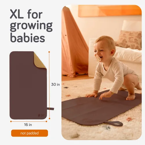 Miniatura 6 de Baby Uma Cambiador de bebé de cuero vegano - Cambiador impermeable y lavable, XL para bebés en crecimiento, no tóxico, sin plomo y sin ftalatos, se