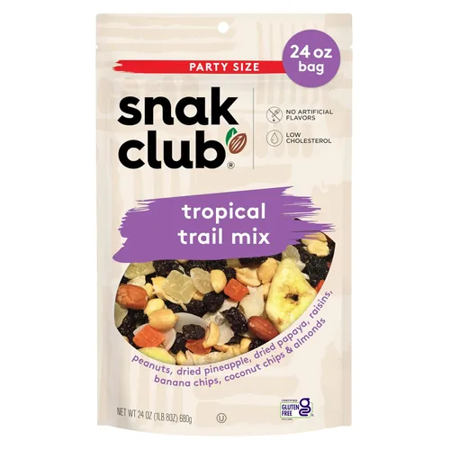 Miniatura 10 de Snak Club Energizer Trail Mix con cacahuetes salados tostados, pasas, caramelos de chocolate M&M'S, almendras tostadas, aperitivo sin gluten