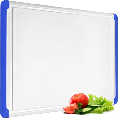 Miniatura 8 de Tablas de cortar grandes para cocina, tablas de cortar antideslizantes aptas para lavavajillas con ranuras para jugos, asas de fácil agarre, tabla