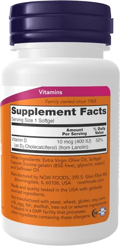 Miniatura 2 de NOW Foods Suplementos, Vitamina D-3 5,000 UI, Sabor Natural a Menta, Soporte Estructural*, 120 Masticables