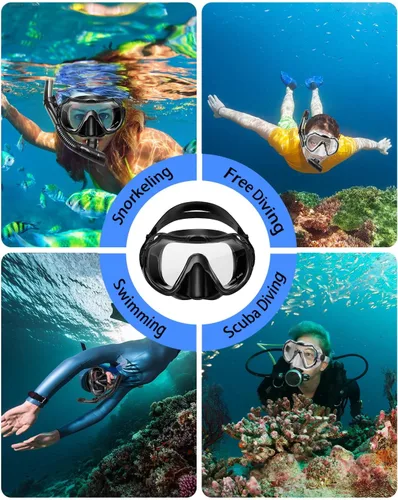 Miniatura 5 de Snorkeling Gear for Adults, Adult Snorkel Set with Panoramic Anti-Leak and Anti-Fog Tempered Glass Snorkel Mask, Dry Top Snorkel, Snorkle Mask Set