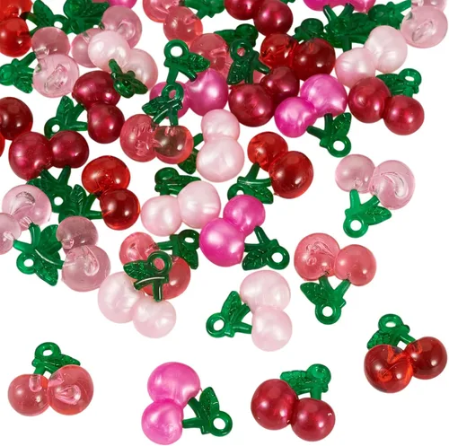 Miniatura 9 de Craftdady Colgantes colgantes de frutas, lindos colgantes de resina para alimentos, colgantes de manzana, naranja, piña, fresa, encantadores dijes