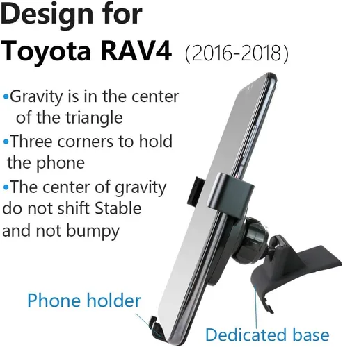 Miniatura 6 de Soporte para teléfono de coche para Toyota RAV4 2013-2018 Accesorios de automóvil, soporte de navegación, decoración interior, soporte para teléfono