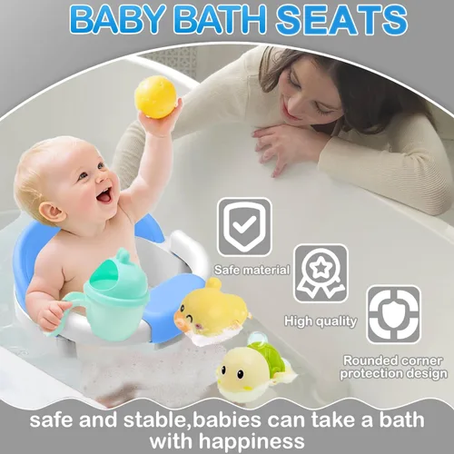 Miniatura 2 de Asiento de baño para bebés de 6 meses en adelante, asientos de baño antideslizantes para bebés sentados, asiento seguro para bebés y recién nacidos