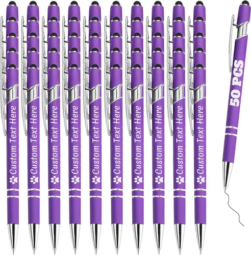 Miniatura 57 de Bolígrafos personalizados con grabado de nombre personalizado, bolígrafos de punta de lápiz con punta de lápiz personalizada, bolígrafos de Azul