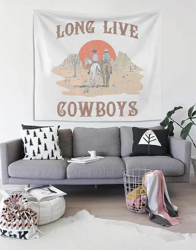 Miniatura 3 de Knibeo Tapiz occidental, decoración de vaquero, tapiz de vaquero occidental de larga vida, tapiz de vaquero occidental desierto para colgar