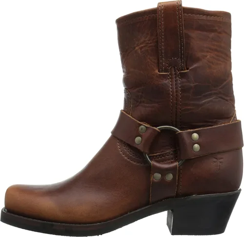 Miniatura 8 de Frye Arnés 8R Botas para mujer hechas de cuero italiano lavado y engrasado con construcción Goodyear Welt, suela de goma y tacón de cuero apilado