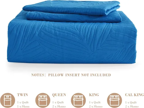 Miniatura 6 de Exclusivo Mezcla - Juego de edredón de microfibra tamaño Queen, colchas ligeras azul real tamaño Queen para todas las estaciones, suaves edredones