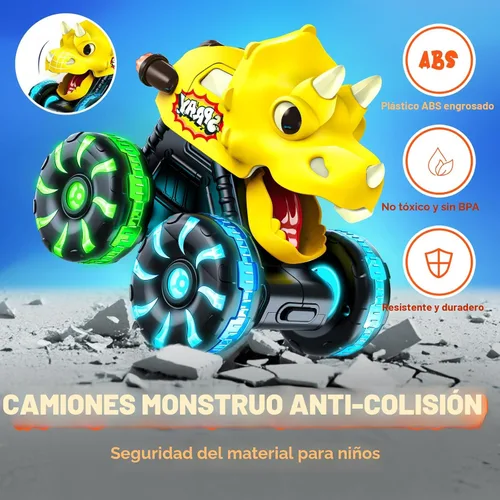 Miniatura 5 de Juguetes de Camiones Monstruo y Autos de Dinosaurio para Niños Pequeños de 1 a 3, Autos a Presión y Camiones de Juguetes para Niños de 1, 2, 3, 4, 5
