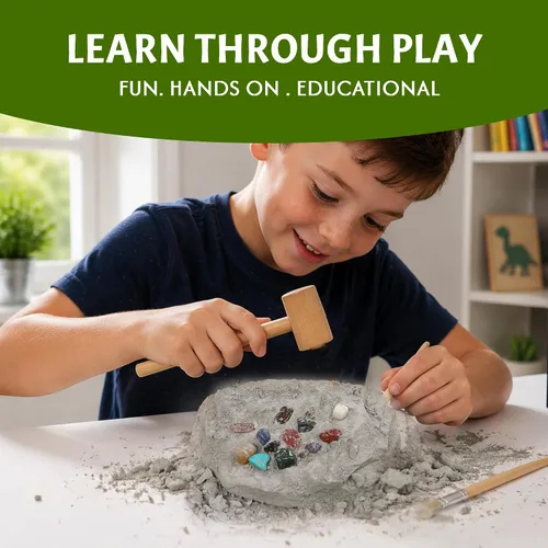Miniatura 6 de LotFancy Kit de excavación de piedras preciosas, 20 gemas reales, kit de ciencia para niños de 8 a 12 años, juguete educativo, regalo de cumpleaños