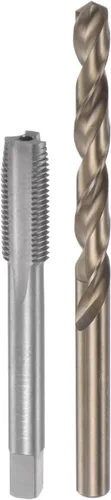 Miniatura 42 de uxcell Juego de grifos y brocas, M12 x 1.25 H2 rectos, fresadora de roscas para máquina de flauta recta, 0.413 in de acero cobalto M35 de alta