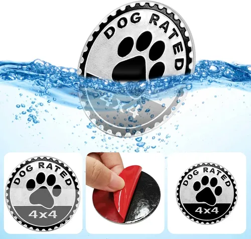 Miniatura 3 de Emblema de automóvil con clasificación para perros, insignia automotriz de metal 4 x 4, emblemas de insignias de automóvil de metal 3D, emblema