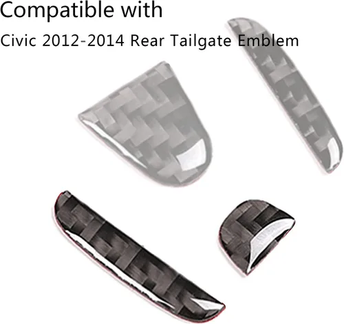 Miniatura 2 de Compatible con Emblema del Portón Trasero del Automóvil Logo Moldura Accesorios Emblema de Fibra de Carbono Insignia Calcomanía Cubierta Adhesivo