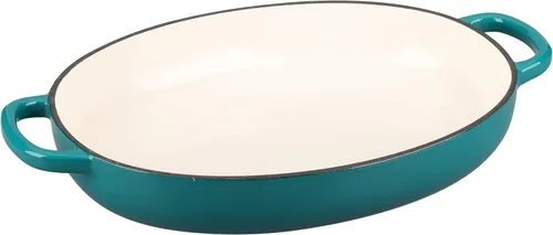 Miniatura 7 de EDGING CASTING Olla ovalada esmaltada de hierro fundido holandés con tapa, horno holandés de pan para hornear pan de masa madre, pan holandés, horno