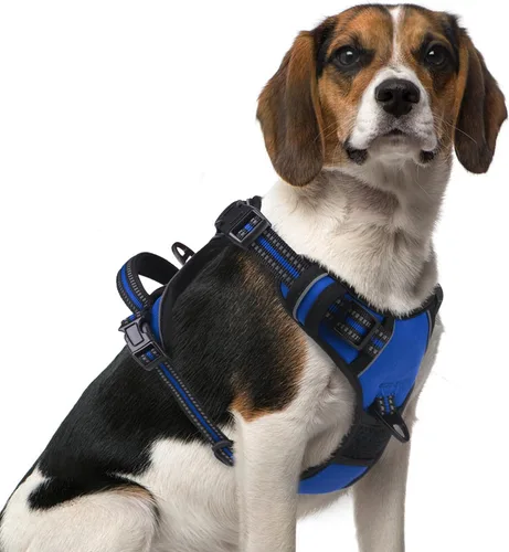 Miniatura 7 de PUPTECK Arnés para perro sin tirones para perros grandes, arnés para perro ajustable reflectante con mango de fácil control, arnés para mascotas