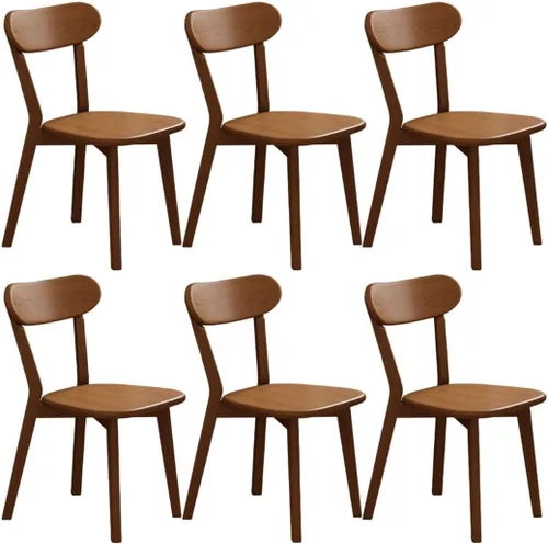 Miniatura 10 de YVYKFZD Sillas de comedor de madera maciza, juego de sillas de cocina con respaldo curvo, silla de comedor sin brazos, silla auxiliar cómoda de Negro