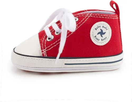 Miniatura 10 de Zapatos deportivos de lona de lona para bebés y niñas, suela antideslizante suave, suela antideslizante