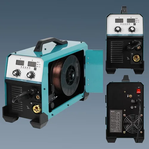 Miniatura 8 de Soldador MIG de 270 amperios, núcleo de flujo de 220 V, inversor de gas, IGBT, antorcha y cable de soldadura sólido de 2 libras, soldador digital
