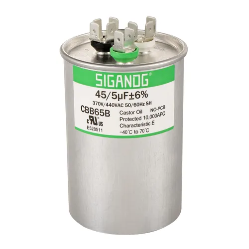 Miniatura 15 de 80/5 uF 80+5 MFD 370V o 440V CBB65 Capacitor Redondo de Arranque de Doble Funcionamiento 80 5 uF MFD 370 440 Voltios VAC para Condensador