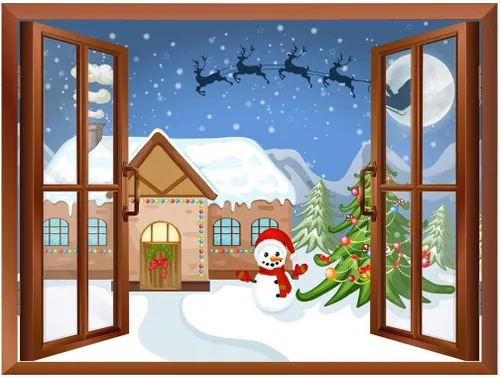 Miniatura 21 de wall26 Vinilo adhesivo de pared con diseño de Papá Noel y renos en la noche de luna llena, autoadhesivo, extraíble, para ventana, 24 x 32 pulgadas
