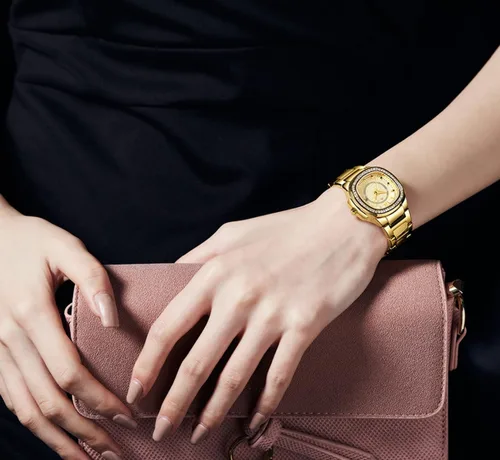 Miniatura 4 de Relojes de mujer moda esfera cuadrada acero inoxidable impermeable fecha diamante señoras vestido relojes de pulsera