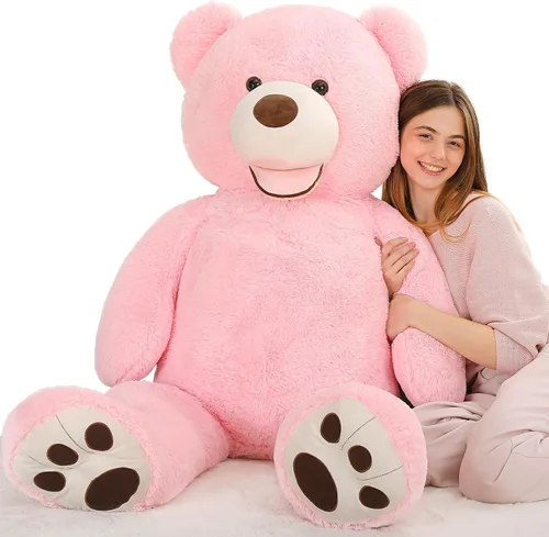 Miniatura 16 de MaoGoLan Oso de peluche gigante de 5 pies, lindo oso de peluche de San Valentín animal de peluche con cara sonriente, regalo para novia, novio