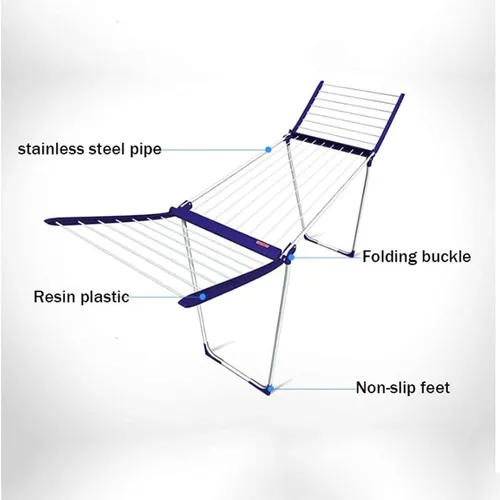 Miniatura 3 de ZARBAILRE Tendedero portátil para ropa al aire libre, fácil almacenamiento de acero inoxidable para secar, estante de secado grande para ropa