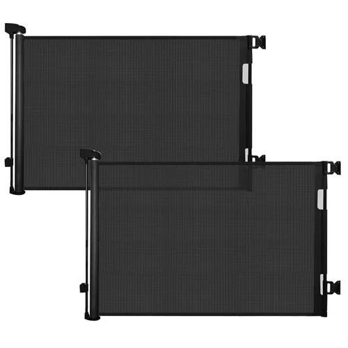 Miniatura 10 de Puerta retráctil para bebés para escaleras y puertas, 55 pulgadas de ancho x 33.6 pulgadas de alto, puerta de malla para perros de fácil instalación