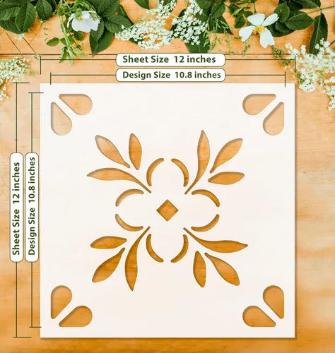 Miniatura 2 de 2 plantillas de pintura de azulejos de 12 x 12 pulgadas para paredes y suelos, reutilizables, plantillas para pintura, plantillas para decoración