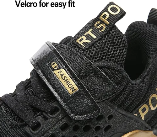 Miniatura 4 de RIMICK Zapatos de tenis para niños y niñas, tenis de correr de punto, cómodos, ligeros