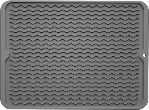 Miniatura 17 de ZLR 2 bandejas de silicona para fregadero (6 x 12 pulgadas/6.024 x 12.008 in) - Soporte estrecho para esponja para encimera de cocina - Tapete Negro