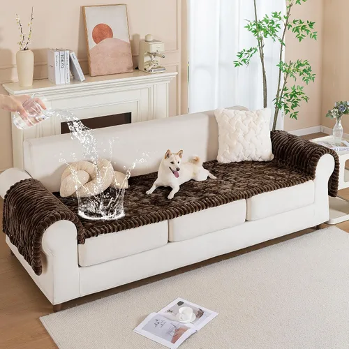 Miniatura 2 de PuTian Funda de sofá 100% impermeable y mullida para perros, gruesa, lavable, antiarañazos, antideslizante, protector de muebles