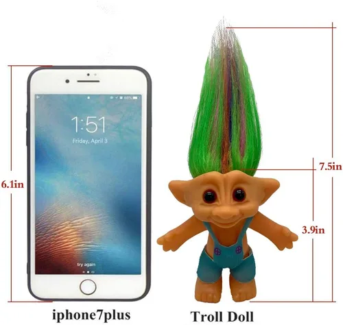 Miniatura 5 de Muñecas vintage de PVC Trolls de Troll retro, figuras de acción cromáticas adorables para colecciones, proyectos escolares, artes y manualidades