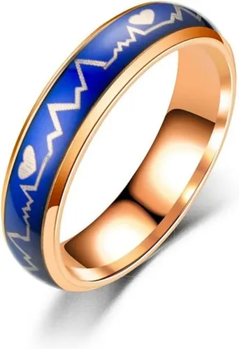 Aurorapromise Anillos de acero inoxidable que cambian de color con corazón para niños, niñas, tejidos, hombres, adolescentes o adultos