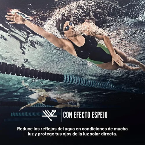 Miniatura 3 de Speedo Gafas de natación para mujer Vanquisher 3.0 con espejo Antiempaña, protección UV, lente ocular 360, ajuste para carreras de mujer Azul