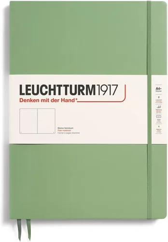 Miniatura 37 de LEUCHTTURM1917 - Cuaderno de tapa dura Master Slim A4+ - 123 páginas numeradas para escritura y diario (salvia, a rayas)