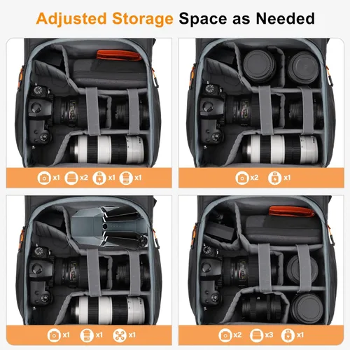 Miniatura 2 de MOSISO Mochila para cámara, bolsa para cámara DSLR/SLR/sin espejo con bolsillo frontal de carcasa dura, mochila para fotografía con compartimento