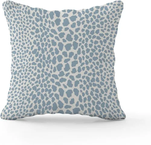 Miniatura 2 de Funda de almohada con estampado de leopardo y guepardo azul claro, funda de cojín a rayas de animales africanos, funda de almohada rústica