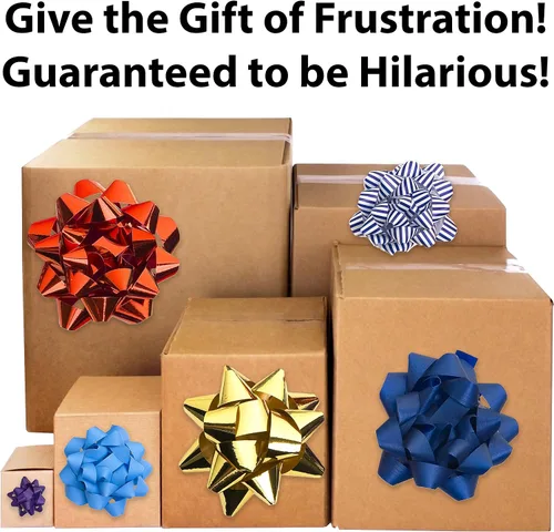 Miniatura 6 de Da el regalo de la frustración: broma de cajas en una caja. Incluye 3 juegos de 6 cajas de cartón anidables (2-12 pulgadas). Chiste divertido